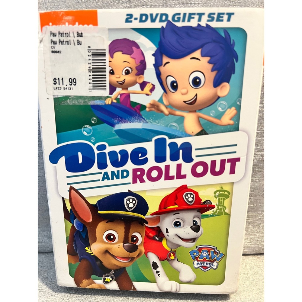 Nickelodeon Dive In and Roll Out 2-DVD Gift Set PAW Patrol Bubble Guppies NEW